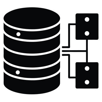 data analyst element isolated sql database on white background