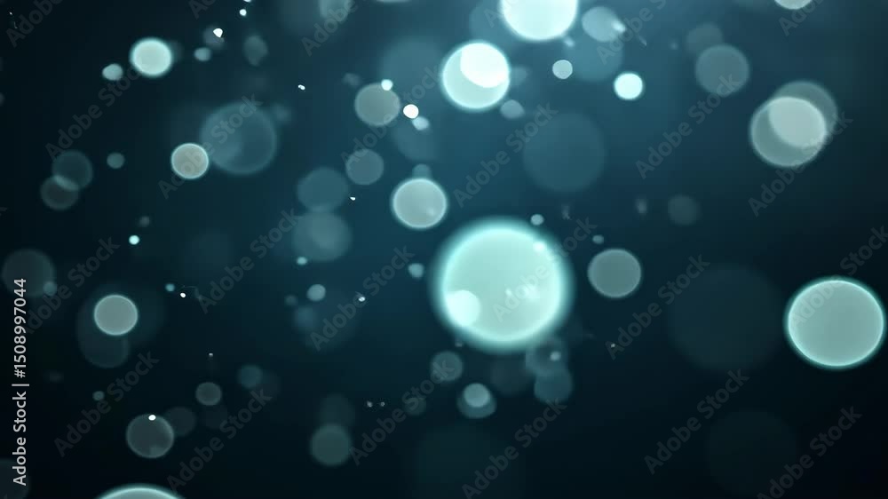 Aufkleber beautiful soft bokeh background with glowing light particles in dark blue atmosphere
