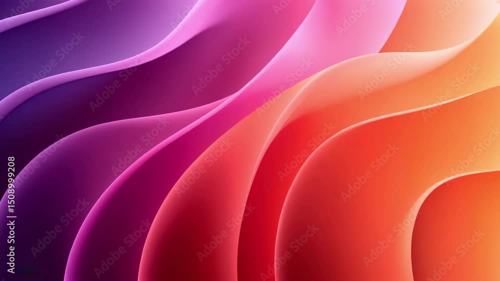 Poster colorful abstract wave patterns with smooth curves and soft blending in vibrant tones