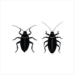 Cockroach illustration vector graphic design pest control silhouette insect bug infestation drawing outline