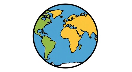 Fototapeta premium World Map Illustration Showing Continents and Oceans