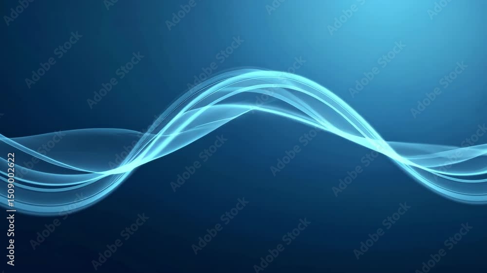 Poster abstract blue waves background with smooth curves and flowing patterns for creative projects