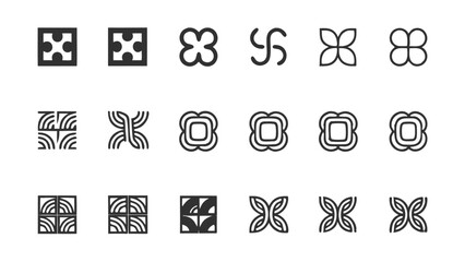 Fototapeta premium Collection of various abstract logo designs geometric shapes for branding and graphic design inspiration