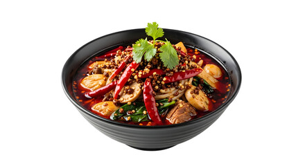 Spicy Sichuan Mala Xiang Guo in Black Bowl
