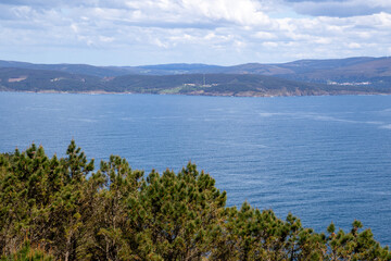 Stunning view of Cabo de Finisterre cliffs and Atlantic Ocean, Galicia, Spain. Known as 