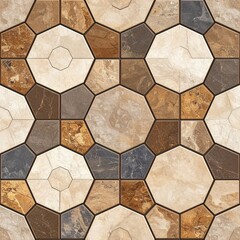 Hexagonal Natural Stone Tile Pattern