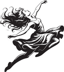 Obraz premium silhouette, woman, body, dancer, vector, black, illustration, dancing, fashion, lady, dance, beauty, ballet, people, pose, model, person, figure, hair, shadow, shape, sport, naked, fitness, legs