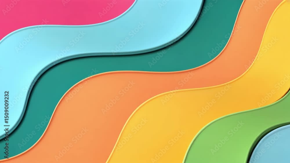 Poster colorful wavy abstract background with smooth curves and modern design elements
