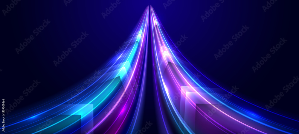 Poster modern abstract high-speed movement. dynamic motion light and fast arrows moving on dark background.
