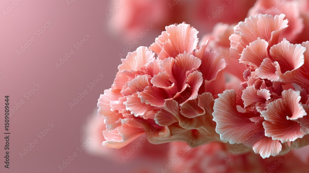 Poster Delicate coral forms create an enchanting display on a smooth pastel backdrop, showcasing intricate designs and soothing color tones perfect for enhancing any elegant space
