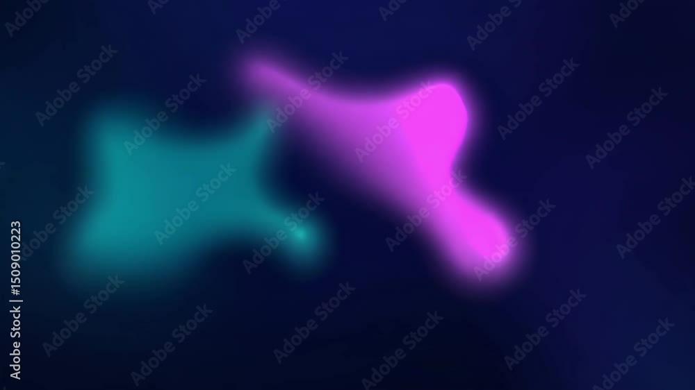Poster colorful abstract blobs on dark background with soft glow effect and fluid movement patterns