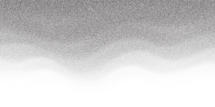 Flowing stipple wave texture with black halftone dots. Abstract sand-inspired pattern with soft gradient transitions.