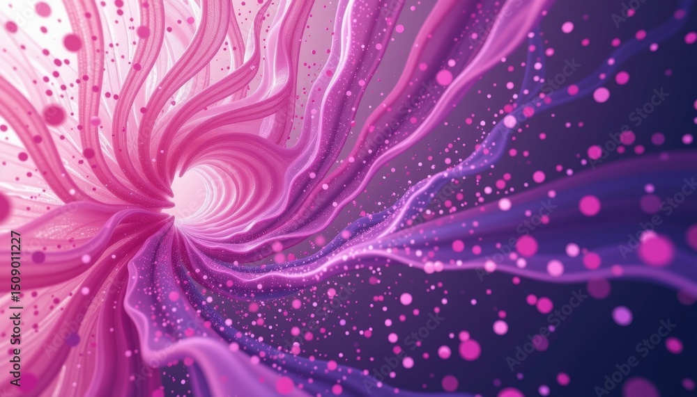 Poster creating a pink swirl abstract digital art colorful background vivid visuals fantasy environment clo