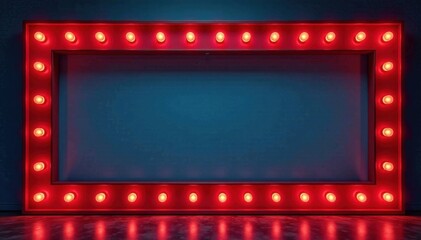 Empty retro marquee sign frame, glowing bulbs , design, graphic, club