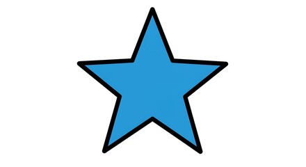 Obraz premium Isolated Blue Star Graphic on White Background
