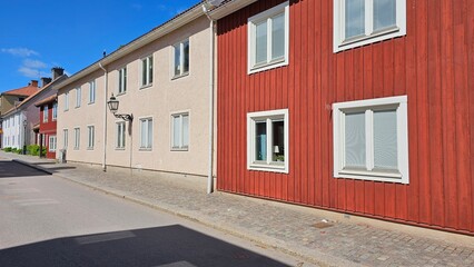 Fototapeta premium Sweden. Old houses of the twentieth century, in the city of Linköping. Ostergotland province.