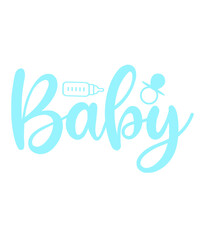 Baby typography design on plain white transparent isolated background for card, shirt, hoodie, sweatshirt, apparel, tag, mug, icon, poster or badge