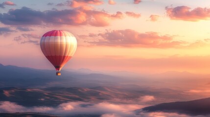 Fototapeta premium A hot air balloon festival at sunrise, with colorful balloons filling the sky.