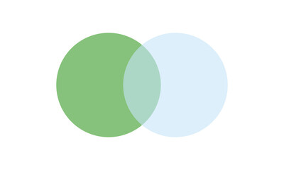 Venn diagram chart vector template two circle color style for presentation, start up project, business strategy, theory basic operation, infographic, logic eps 10. Vector Illustration  .  