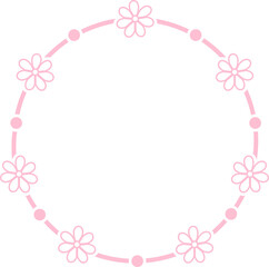 Flower wreath clip art design on plain white transparent isolated background for card, shirt, hoodie, sweatshirt, apparel, tag, mug, icon, poster or badge