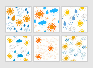 Naklejka premium Flat design sun pattern bundill