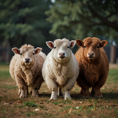 Fototapeta premium sheep and lamb