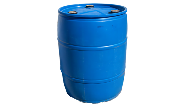 blue oil barrel isolated on transparent background