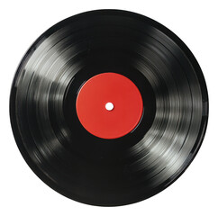 Obraz premium Vintage Vinyl Record Disk on a Transparent PNG File