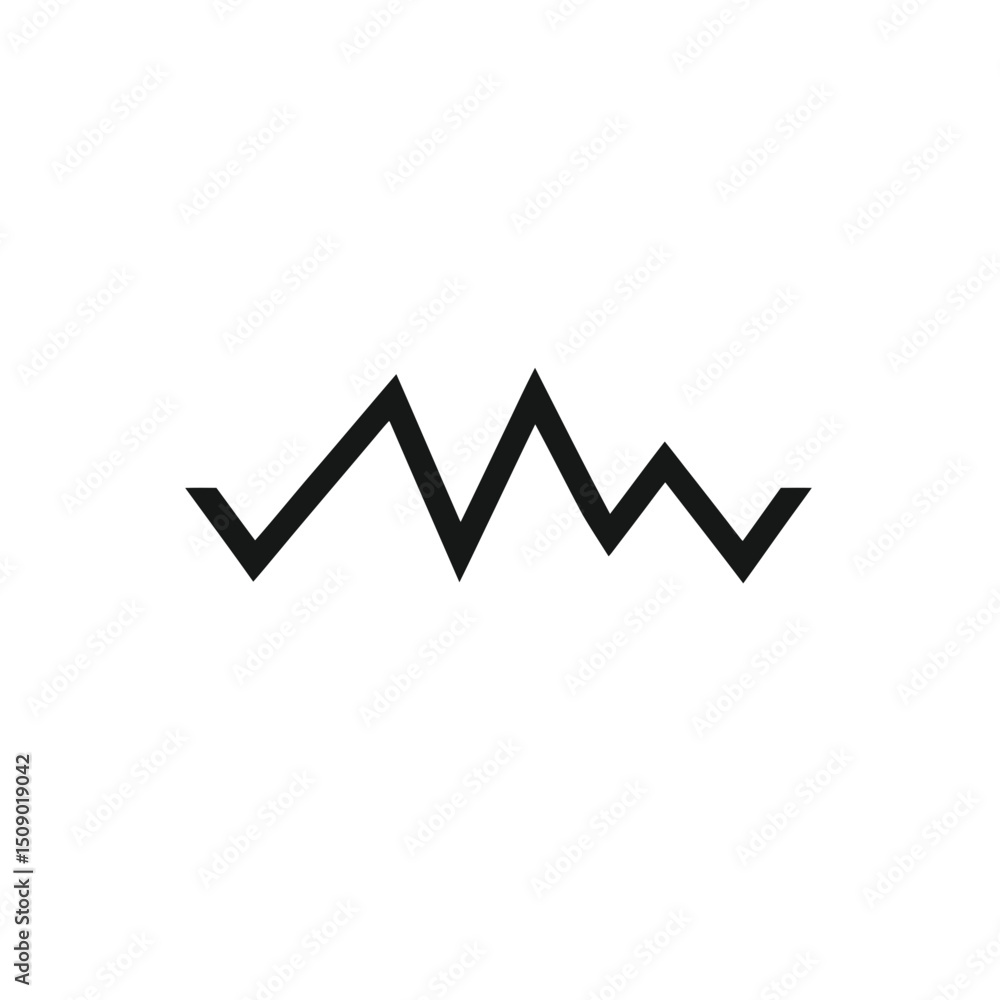 Poster abstract zigzag line fluctuates on plain background minimal design