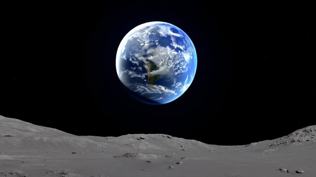 Planet earth view from moon