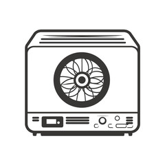 Modern dehydrator dries food inside appliance kitchen illustration