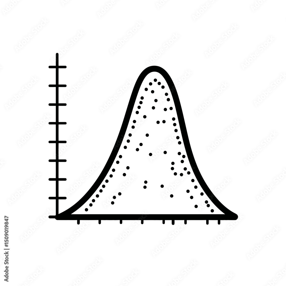 Poster bell curve data displays statistics using points in illustration