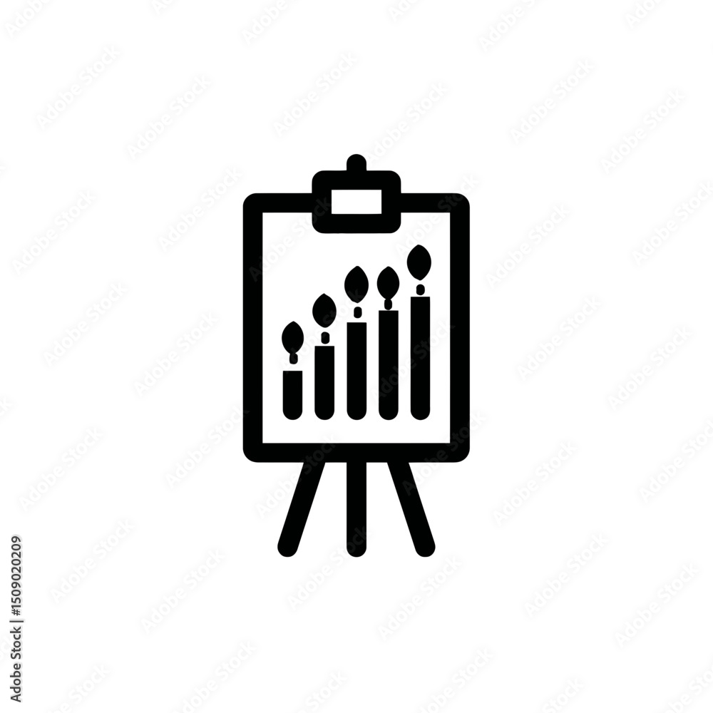 Aufkleber graphical chart rises on easel presentation display growth diagram