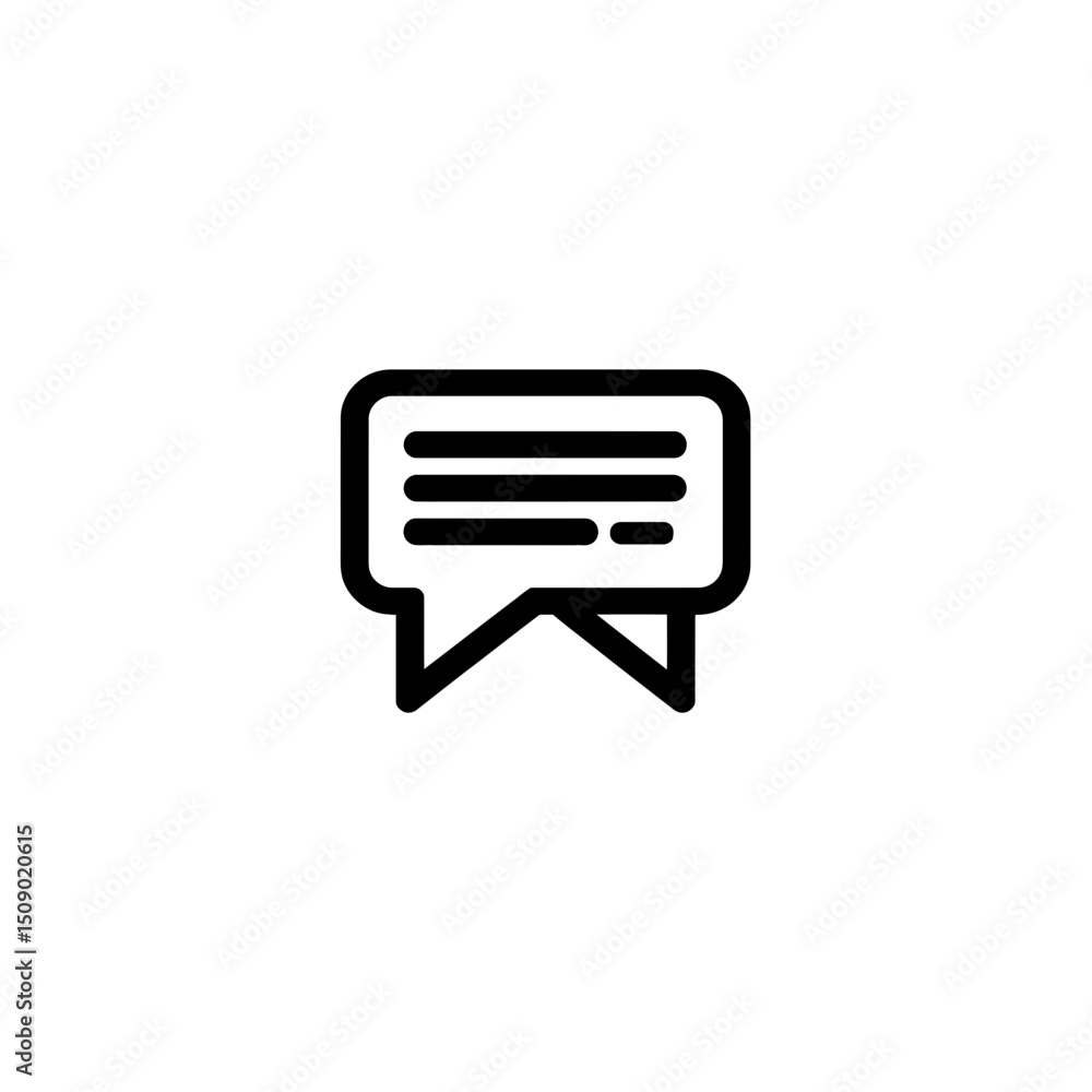 Aufkleber speech bubble represents conversation in simple vector form