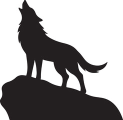Howling Wolf Silhouette Vector Art Wild Animal & Wilderness Icon Canine Clipart for Nature & Spirit Designs