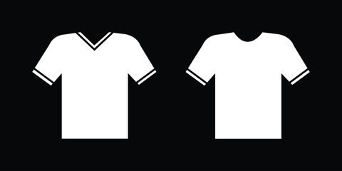 T shirt icon flat vector icon. Basic black plain t-shirt illustration vector template design. T-Shirt with long sleeves symbol, Folded shirt thin line icon. White classic shirts editable vector. 