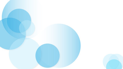 Geometric blue color overlapping circles lines abstract background. Technology, science concept banner design. Colorful pastel vector art.