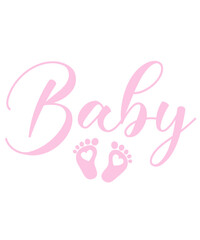 Baby typography design on plain white transparent isolated background for card, shirt, hoodie, sweatshirt, apparel, tag, mug, icon, poster or badge