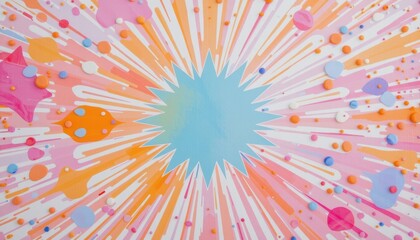 Vibrant Pastel Ink Droplets Burst Abstract Art Colorful Background Creative Environment Aerial View Art Concept