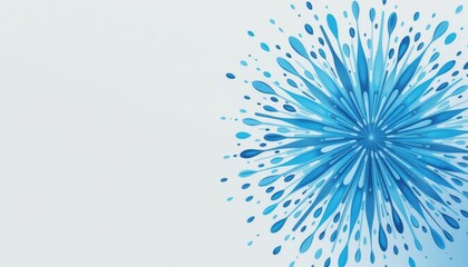 Obraz premium Dynamic Blue Pastel Ink Droplets in Motion Abstract Art Studio Setting Close-Up View Creative Concept