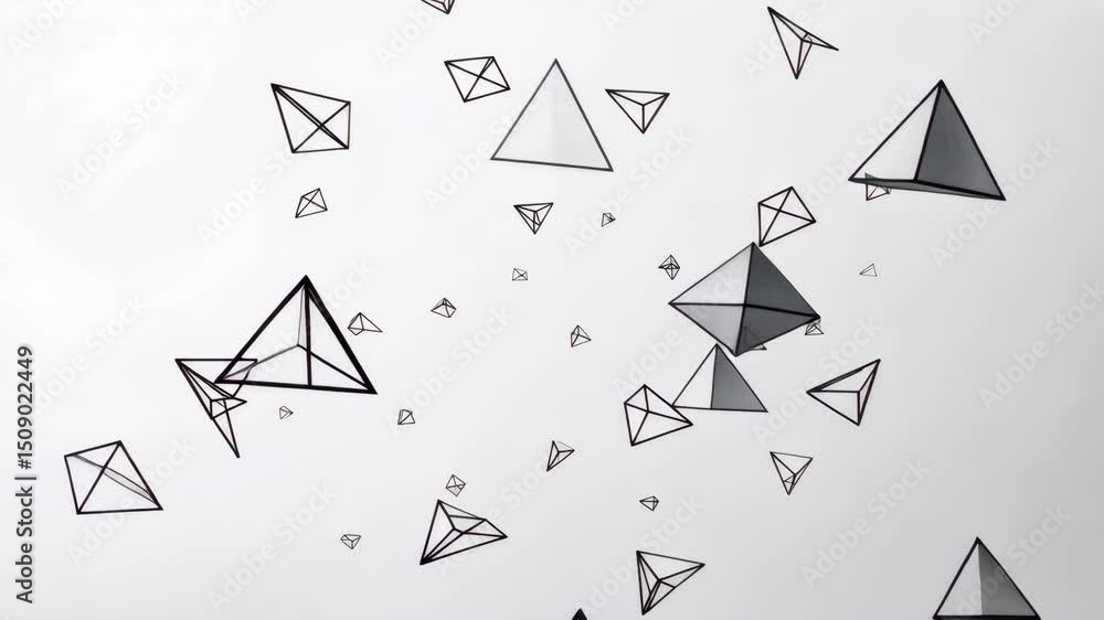 Aufkleber abstract geometric shapes floating on white background for modern design concepts