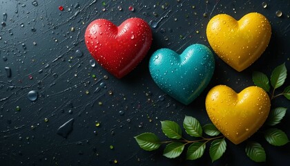 Colorful heart background