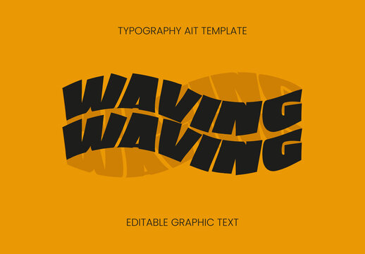 Black And Yellow Distorted Bold Font Wave Style Text Effect