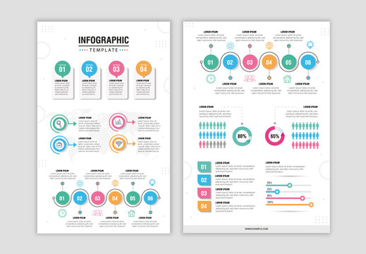 White And Blue Circular Data Flow Diagram Infographic Template