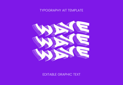 White And Purple Motion Wave Font Curved Distorted Text Effect