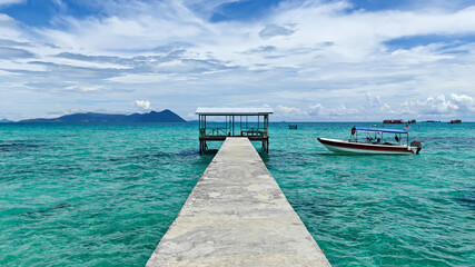 landscape view at Selakan Island, Semporna Sabah, Malaysia.