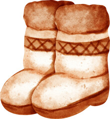 watercolor inuit snow boots