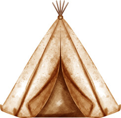 watercolor wigwam tent © Je