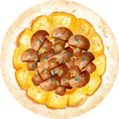 watercolor beef stroganoff