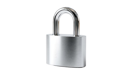 Fototapeta premium Secure and Sleek: An up-close shot of a sturdy, metallic padlock symbolizes security and protection, capturing a minimalist aesthetic and robust design.